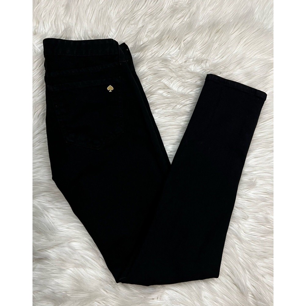 Kate Spade New York Womens  Broome Street Skinny Jeans Black Size 26